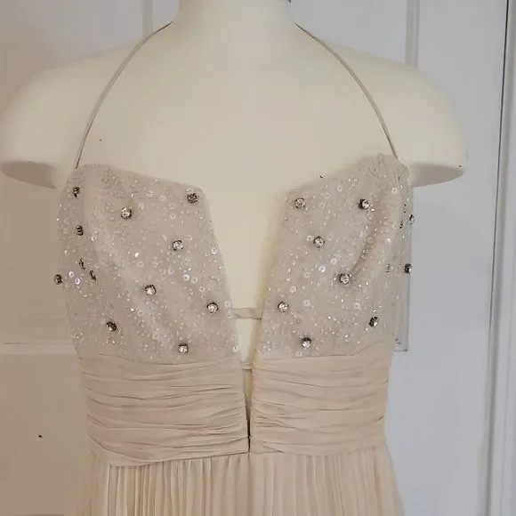 ABS Vintage style deep V halter gown - Picture 4 of 5